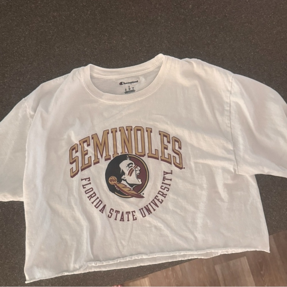 Champion Seminoles White Crop Top